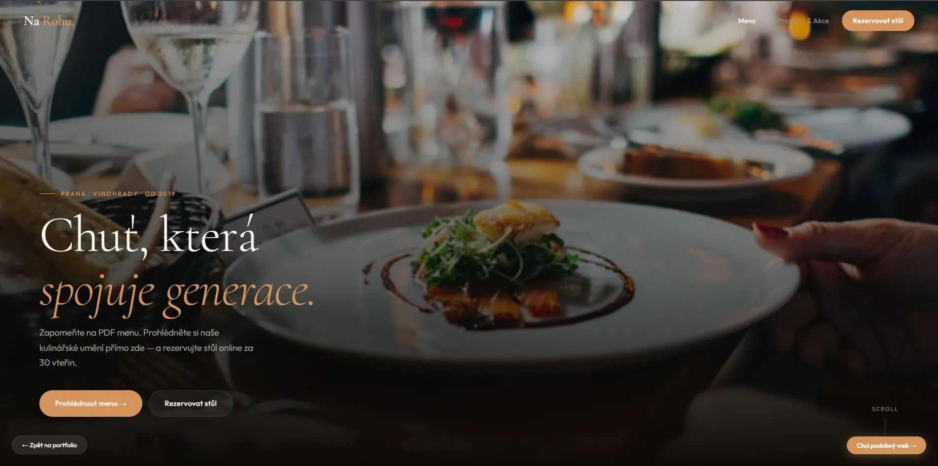 Web pro restauraci (Desktop)